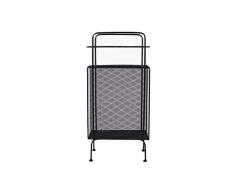 SZHSM Eisenbodenregale Nordic Wohnzimmer Schlafzimmer Nachtregale Sandwich Mehrschichtige Zeitschriftenablage Multifunktionsgitter Metall Multicolor (Farbe : Black)