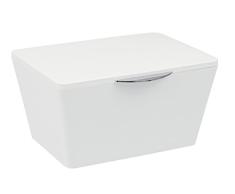 Wenko Aufbewahrungsbox mit Deckel Brasil, Aufbewahrungskorb für das Badezimmer, Badkorb aus bruchsicherem Kunststoff, 19 x 10 x 15,5 cm, weiß