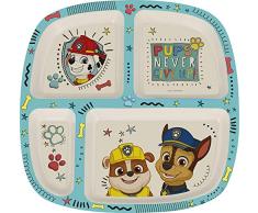 PAW PATROL 2033, Bambusschale geteilt Paw-Patrouille; Abmessungen 23x23x2 cm; 4 Fächer