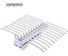 uyoyous Hosenbügel Ausziehbarer Kleiderbügelhalter Multifunktion Hosenhalter Hosenbügel Hosenauszug Ausziehbar mit Dämpfer für Kleiderschrank Weiß