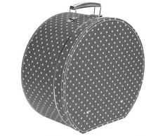 Lierys Hutkoffer Schwarz-Pünktchen - Maße: ca. 40 cm x 20 cm - Große Hutschachtel mit Kunstleder - Hutbox zur Aufbewahrung mit Tragegriff - Koffer für Hüte - Deko für die Wohnung schwarz