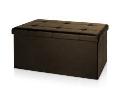 Deuba Faltbare Sitztruhe Sitzbank mit Stauraum 100 L Kunstleder Braun 80x40x40 cm belastbar gepolstert Truhenbank Truhe