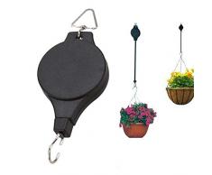 mildily Hängender Haken ， Einziehbare Pflanzenrolle Verstellbarer Hängender Blumenkorb Hakenaufhänger ， Gartenkörbe Töpfe Hängender Korb Innen-Außendekoration