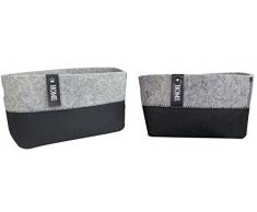 khevga Filz-Korb Korb-Set Aufbewahrungs-Korb 2er Set
