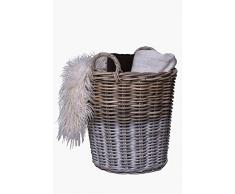 Vivanno Dekokorb Holzkorb Pflanzkorb Korb Rattan Cestino, Shabby Look 52 x 49 cm
