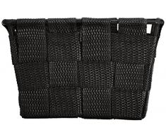 Wenko 20368100 Aufbewahrungskorb Adria Mini Schwarz - Badkorb, quadratisch, Kunststoff-Geflecht, Polypropylen, 14 x 9 x 14 cm