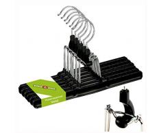 12 Stk. DIES&DAS Designer Hosenspanner Metall Schwarz kunststoffummantelt PVC Beschichtung rutschfest 26 cm Hosenbügel Hosenklammer Hosenspannbügel Spannbügel Kleiderbügel Kleiderspanner Klammerbügel Hosenhalter Hosenklemmbügel