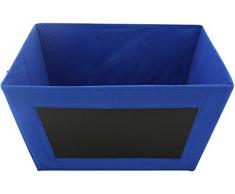 3er Set Aufbewahrungsbox mit beschreibbarer Kreidetafel Blau
