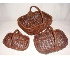 Weidenkorb Erntekorb, Pflanzkorb, Dekokorb, Holzkiepe, Holzkorb, Set mit Bügel