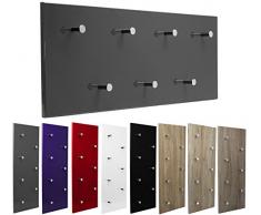 My-goodbuy24 Garderobe Wandgarderobe Hochglanz mit 7 Haken Wandpaneel Flurgarderobe Garderobenpaneel Garderobenleiste (weiß)