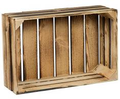 Kistenkolli Altes Land Flache flambierte/geflammte Obstkiste Helga ca 60x40x21cm / Apfelkisten Weinkisten Stiehe Steige Regalkiste (1 Stück)