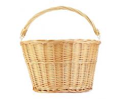 Centens Wuqiong Fahrrad-vordere Lenkerhalter Basket Fahrrad Wicker Woven Vintage-Korb Fahrrad Weidenkorb Ablagekorb Handgriff-Entwurf
