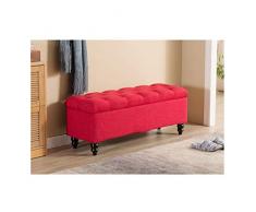 Aufbewahrungsbox Gepolstert ,Faltbare Sitzbank Sitztruhe Halbdeckel Seitlich Klappbar Max. Statische Belastbarkeit 150 Kg (Color : Red, Size : 40 * 40 * 45cm)