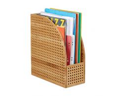 Relaxdays, Natur Stehsammler XL Bambus, A4, extrabreit, Papieraufbewahrung, Zeitschriftensammler,HBT 30,5 x 26,5 x 12 cm, Standard
