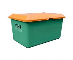 CEMO Streugutbehälter aus GfK - Volumen 400 l, ohne Entnahmeöffnung, Behälter grün - Kunststoff-Behälter Mehrzweckbehälter Schüttgutbehälter Streugutbehälter GfK-Behälter Behälter für Streugut Großbehälter Kunststoff-Behälter