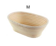 Hearthrousy Gärkorb Gärkörbchen Brotkorb natürlich Brotgärkorb aus natürlichem Peddigrohr Ovales Teig handgemachte Rattanschale Backteigschale für Bäcker selbstgestees Fermentierter Brot