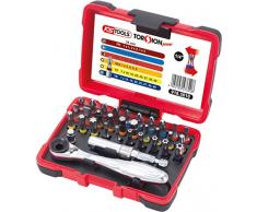 KS Tools 918.3010 1/4 TORSIONpower Bit-Box, 32-teilig, Bitbox für Handbetätigung und Elektroschrauber, inkl. Schnellwechsel-Bithalter, Stecknussadapter, Gürtelhalter und Bits, in 2-Komponenten-Box