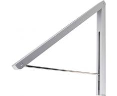 Gedotec Aufbau-Haken Kleiderhaken Garderobe Kleiderlüfter klappbar - OVY | Länge 330 mm | Klapphaken silber für Wäsche-Kleiderbügel | 1 Stück - Wand-Kleiderhalter Aussen-Bereich für Balkon & Schränke