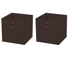 2er Set Braun Faltbox 28 x 28 x 28 cm Aufbewahrungsbox faltbar