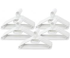com-four® 50x Kleiderbügel weiß mit drehbarem Haken - Garderobenbügel für Anzug und Kostüm mit Rutschfester Oberfläche und Hosenstange, 41cm breit (50 Stück - weiß)