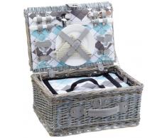 Cilio 155716 Picknick-Korb Stresa Deluxe, Stoff, olivgrün, 40x28x20