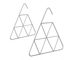 Relaxdays 2 x Schalbügel, edles Design, Bügel für Schal, Tuch, Accessoires, 3 mm dünn, platzsparend, Metall Bügel, Silber