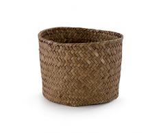 Rangement & Cie RAN6533 Mika Binsen-Flechtkorb, rund, karamellfarben, 2er Set