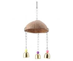 Kokosnuss Schalen Korb Schaukel Vogel Spielzeug Papagei Käfig Beißen Kauen Spielzeug für Vogelkäfig Hängen Zubehör