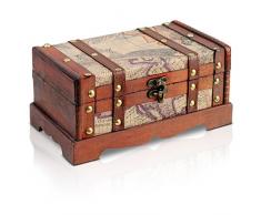 Brynnberg Schatztruhe 23x13x11cm Holztruhe Schatzkiste braun Piratentruhe