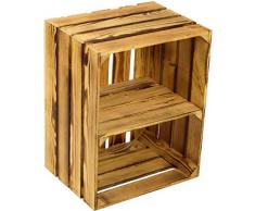 geflammte Massive Obstkiste 49 x 42 x 31cm / Apfelkiste/Weinkiste aus dem Alten Land (geflammt quer)