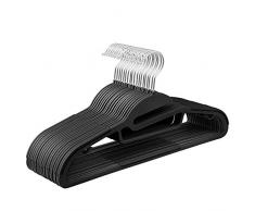 SONGMICS Kleiderbügel, 20 Stück, Antirutsch, Premium-Qualität, langlebig und dünn, 0,5 cm dick, platzsparend, starker hochwertiger Kunststoff, für Erwachsene, 41,5 cm breit, Schwarz CRP41BK