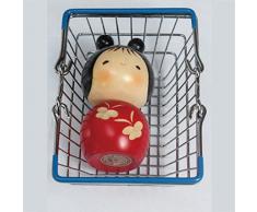 FLAMEER Regalkorb Aufbewahrungskorb Schrankkorb mit Griff aus Eisen - Blau