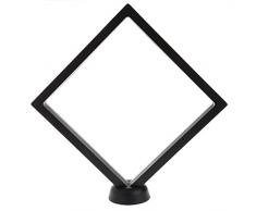 JunYe Aufgehängte schwimmende Schmuckvitrine Gems Artefacts Stand Holder with Base - Schwarz