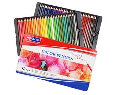 72 Aquarell Buntstifte Set,Farbstifte Kunststifte mit Aluminiumbox Package für Erwachsene Schüler Kinder Malbücher Zeichnen Schreiben Schreiben Skizzieren Kritzeln (72 Farben)