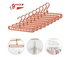 Neuheit 9er Set Magische Kleiderbügel, Innovatives 360 Grad Drehbares Design, Platzsparende Kleiderbügel, Faltbare Rutschfeste Standard-Kleiderbügel, Garderobe Kleiderbügel für Schwere Kleidung