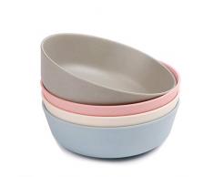 Kinder Bambus-Getreide-Schüssel-Set - 4 Wiederverwendbare Kinder Schalen aus Natürlichen Bambusfaser, Kinderbesteck für Baby und 592 ml für Älteren Kindern - Gesund & Stapelbar ,Geschirrspülersich