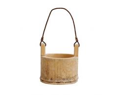 CLISPEED Hängender Pflanzer Blumentopfhalter Pflanzenhalter Bambuszaun Pflanzenkörbe Regal Container Box für Drinnen Und Draußen