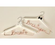 Kleiderbügel-Set aus Draht Braut & Bräutigam perfekt für Ihre Hochzeit, Braut, Bräutigam, Bügel, Hochzeit (kupfer)
