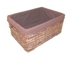 Korbhaus Gesthüsen Regalkorb, Schubladenkorb aus Bananenblatt mit Innenfutter, Größe 4, ca. 41 x 31 x 21