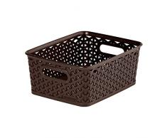 CURVER Dekorativer Korb, Polypropylene, Schokoladenbraun, 4.02 x 7.72 x 10.04 inches, 6