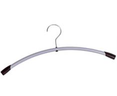 6x Kleiderbügel Faxland, silber schwarz, Metall, Schwarz