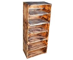 flambierte / geflammte massive Obstkisten als Ragal oder klassisch ca 49 x 42 x 31 cm / Apfelkisten Weinkisten aus dem Alten Land (1 Stück geflammt mit Einlage)