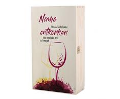 Herz & Heim® Weinkiste mit Namensaufdruck - was du heutes Kannst entkorken, das verschiebe Nicht auf Morgen.