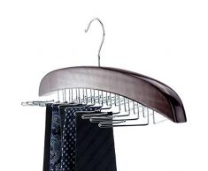 HANGERWORLD Premium Mahagoni Holz Schalbügel 10 Schals Kleiderbügel Glatte Oberfläche