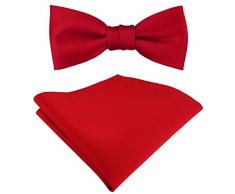 Set Kleinkinder Baby Fliege in rot knallrot Uni - Gr. 29 bis 40 cm Halsumfang verstellbar + Einstecktuch + Aufbewahrungsbox