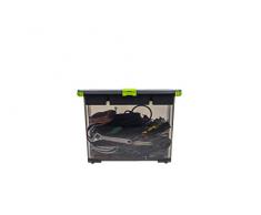 Rotho EVO-Total Protection mit verschließbarem Aufbewahrungsbox mit Rollen und Deckel, Polypropylen, Anthrazit, 65 Liter