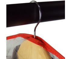 6 wasserabweisende Kleidersäcke - transparent mit buntem Saum - 100cm - Hangerworld