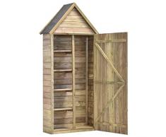 Festnight Garten-Geräteschuppen mit Tür 77x37x178 cm Kiefer Imprägniert Gartenschrank Geräteschrank Gartenhaus