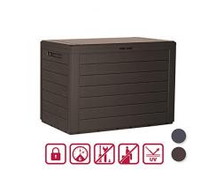 Kreher Kompakte Kissenbox/Aufbewahrungsbox mit 190 Liter Nutzvolumen. Robust, abwaschbar und einfach im Aufbau! (Braun)