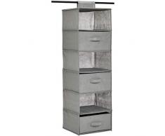 AmazonBasics - Hängeaufbewahrung für den Schrank mit 3 entfernbaren Schubladen, 6 Fächer